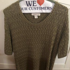 Coldwater Creek soft short sleeve beige sweater top - Medium 10-12